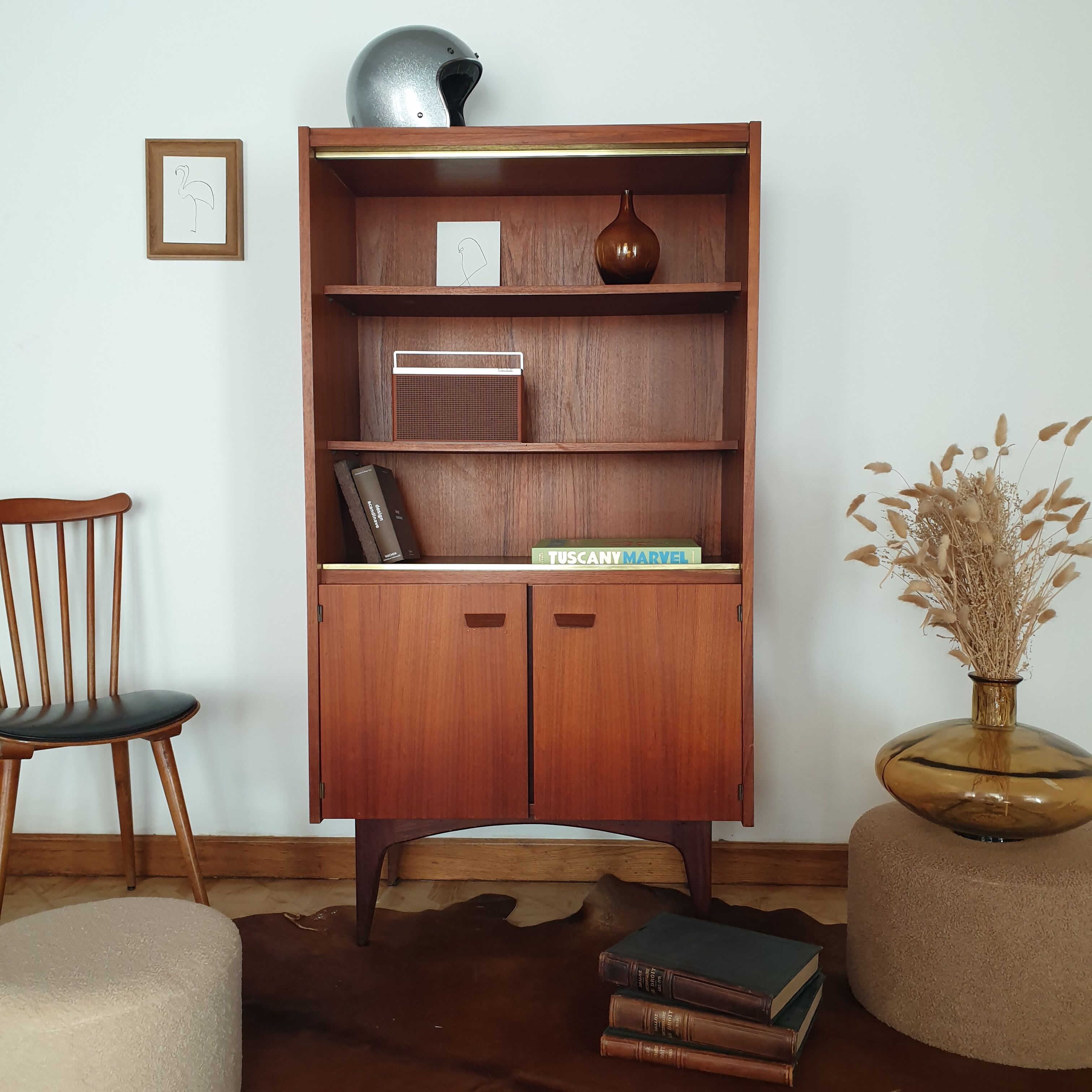 Vintage furniture library 60s teak