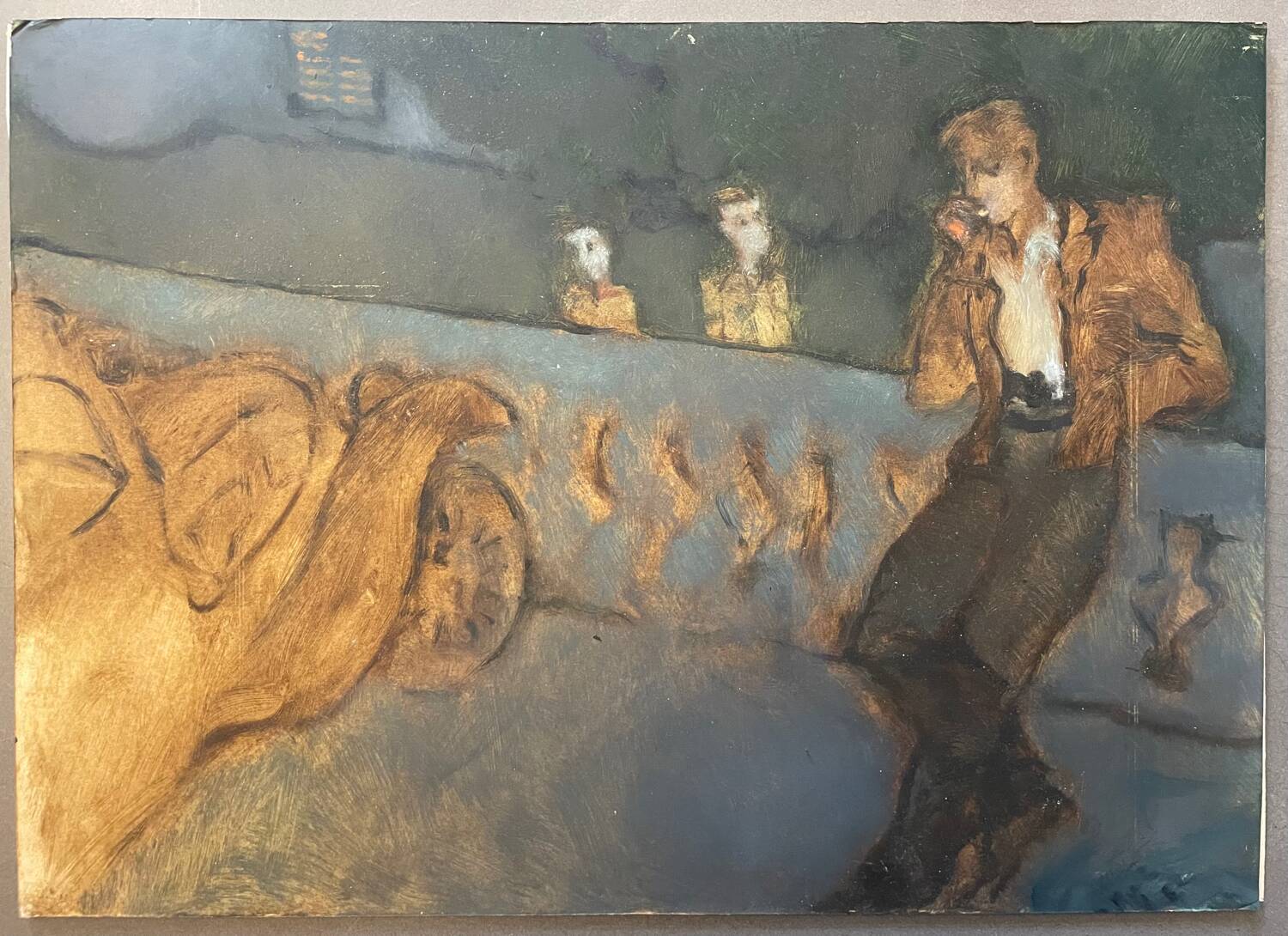 Painting of a person smoking 20th century