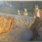 Painting of a person smoking 20th century