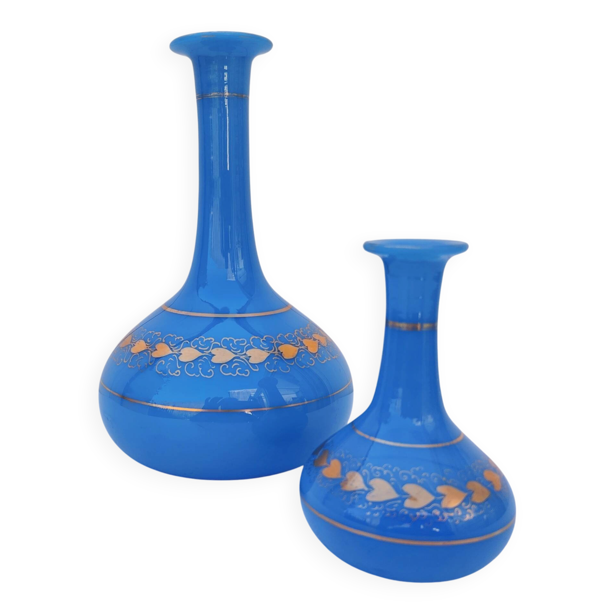 Pair of opaline vases, Baccarat, Napoleon III