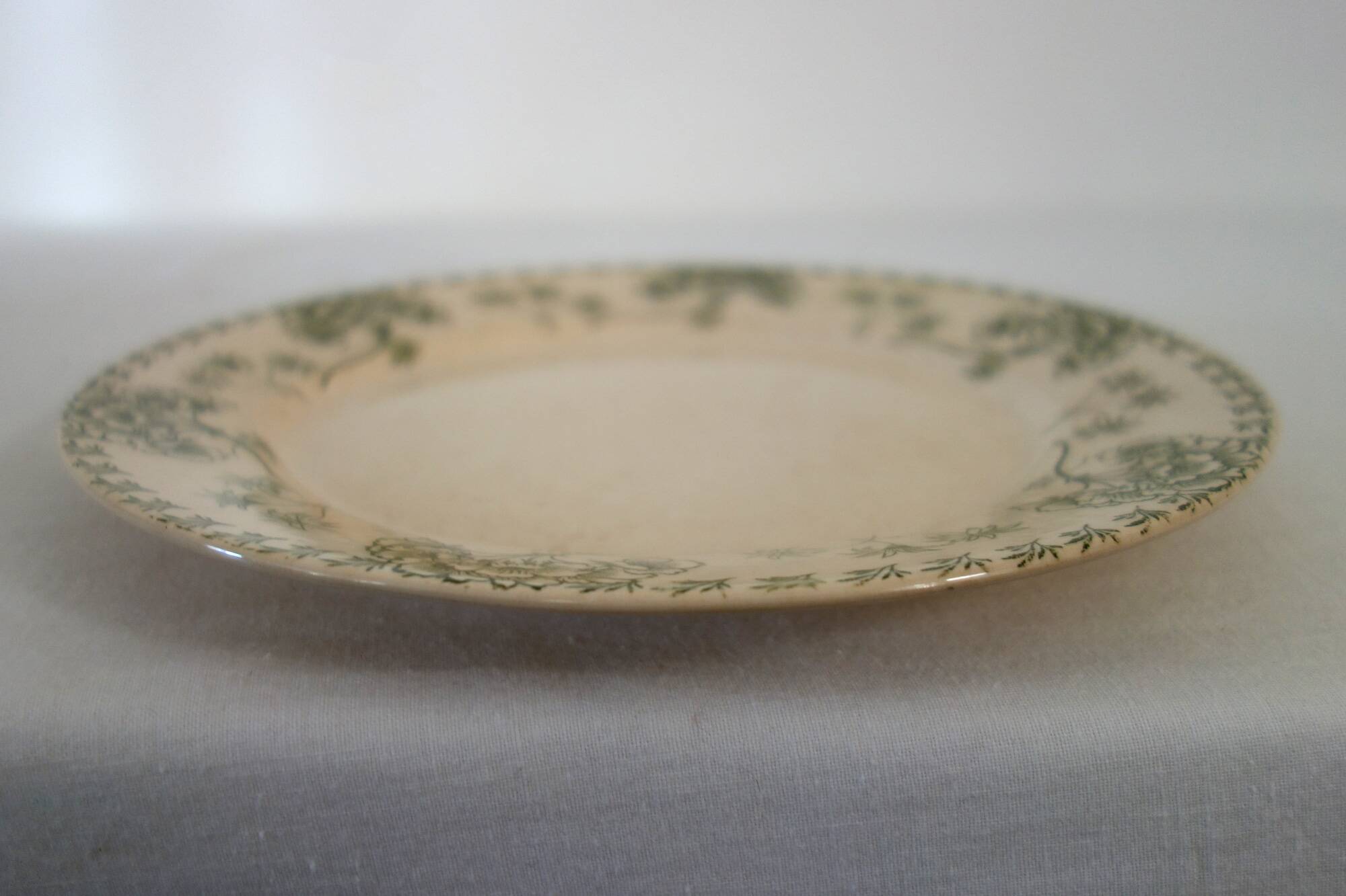 6 flat ironstone plates "Palmyre" Sarreguemines