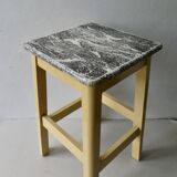 1950s tabouret, made of wood in its original colour