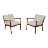 PJ112 Lounge Chairs by Ole Wanscher for Poul Jeppesens, 1960s, Set of 2