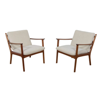 PJ112 Lounge Chairs by Ole Wanscher for Poul Jeppesens, 1960s, Set of 2