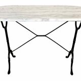 Oval marble and cast iron bistro table