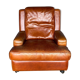 Armchair leather patina brown 1970 surpic roulette