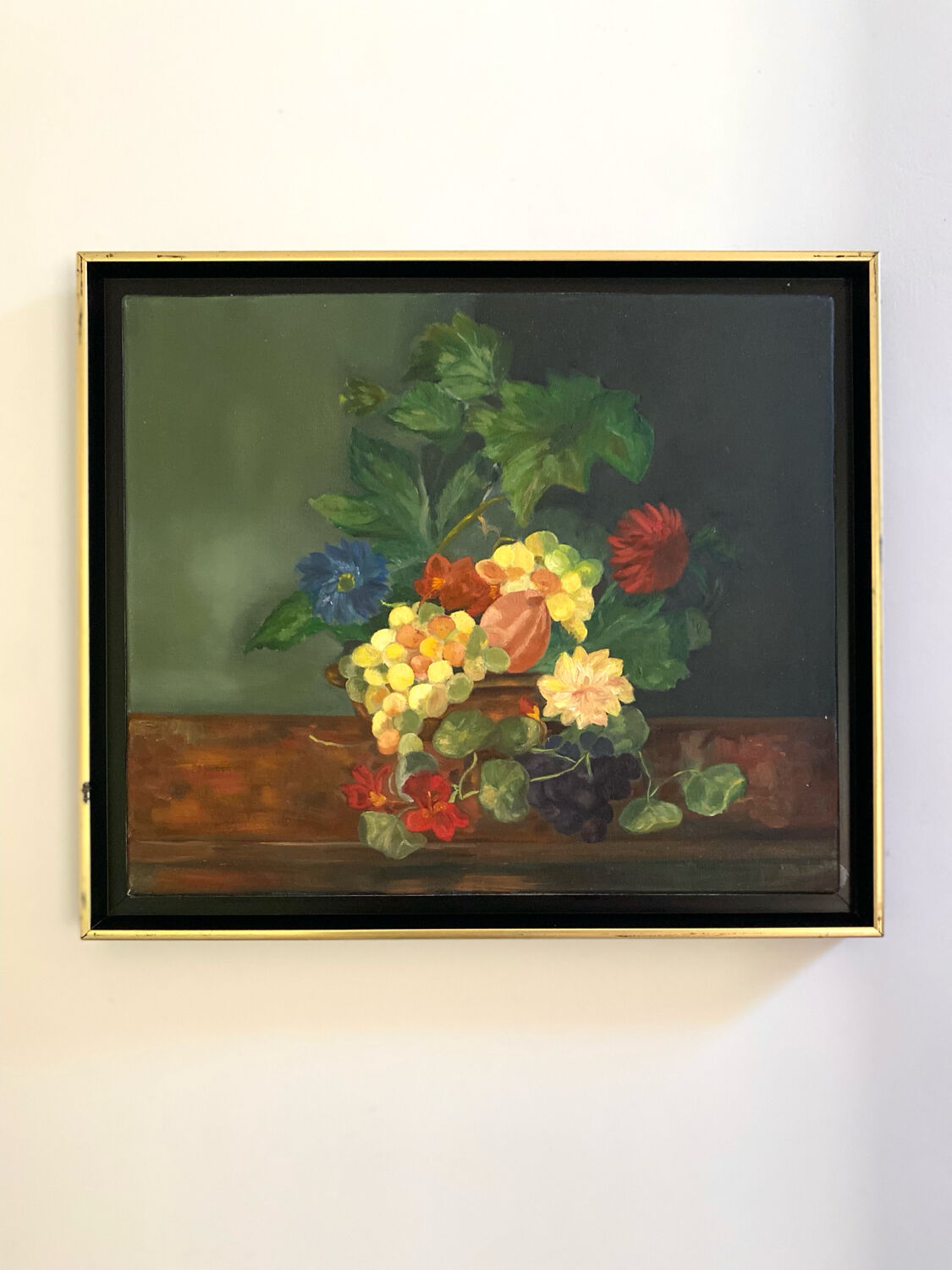 Peinture à l'huile ancienne encadrée