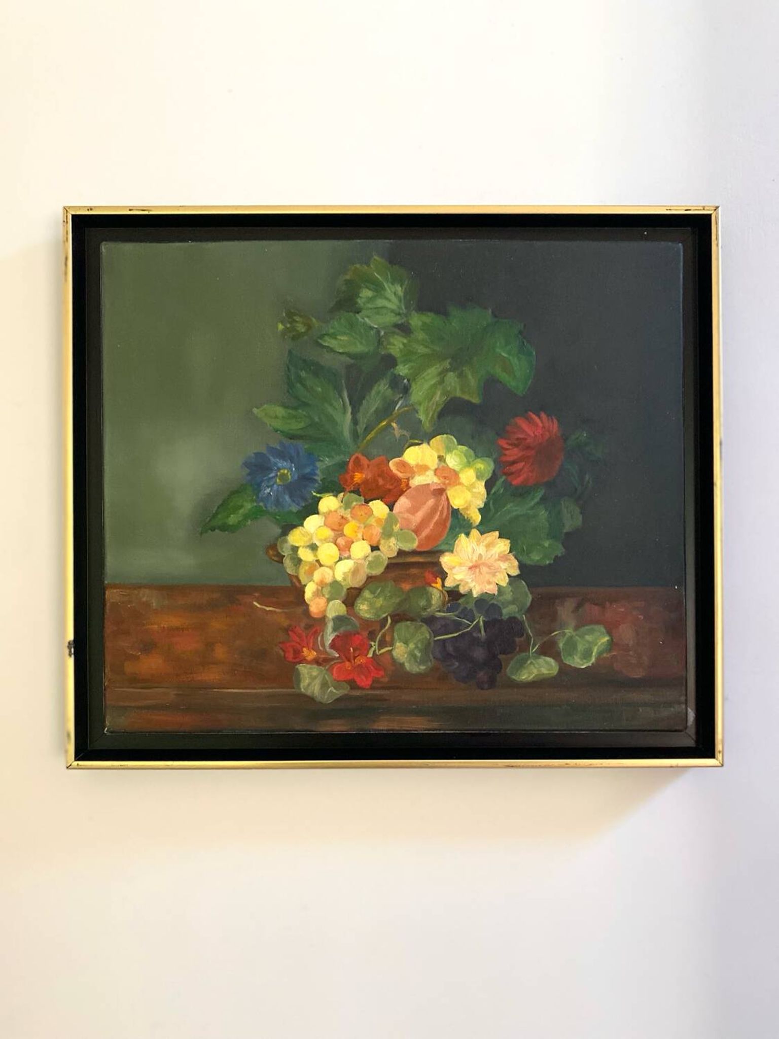 Framed antique oil painting