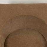 Pair of beige mohair fabric cube armchairs. Contemporary.