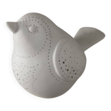 Lampe oiseau en porcelaine de biscuit