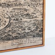 Serigraphy on canvas of Barcelona vintage reproduction of an engraving of the eighteenth century