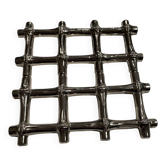 Dessous-de-plat en métal argenté motif bambou