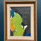 Original Swedish Oil on Panel – “Abstract in Green” by Hans Oswald – Signed – Vintage and Framed – 32 × 25 cm (12.6" × 9.8")
