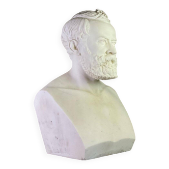 White marble statue bust signed Cassano