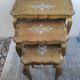 Set of three nesting tables in gilded wood in Florentine style Hollywo.