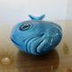 Empty pocket, blue cracked Charolles ceramic, 1960s