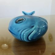 Empty pocket, blue cracked Charolles ceramic, 1960s