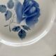 6 flat plates old Digoin & Sarreguemines decoration "blue rose"