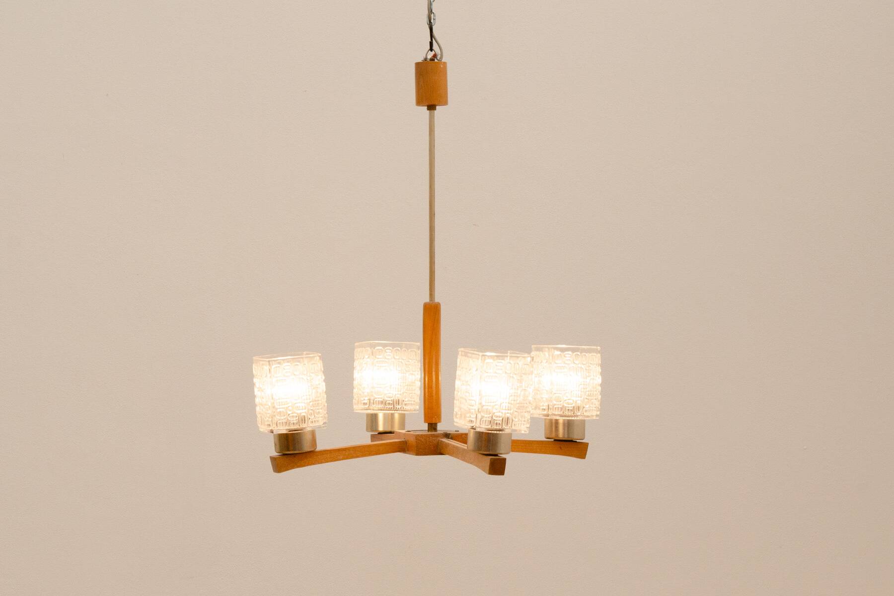 Eastern cloc Brutalist chandelier, 1970´s, Czechoslovakia