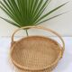 Round basket with loop wicker raffia 60s