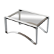 Vintage coffee table in chromed metal and glass, France 1970