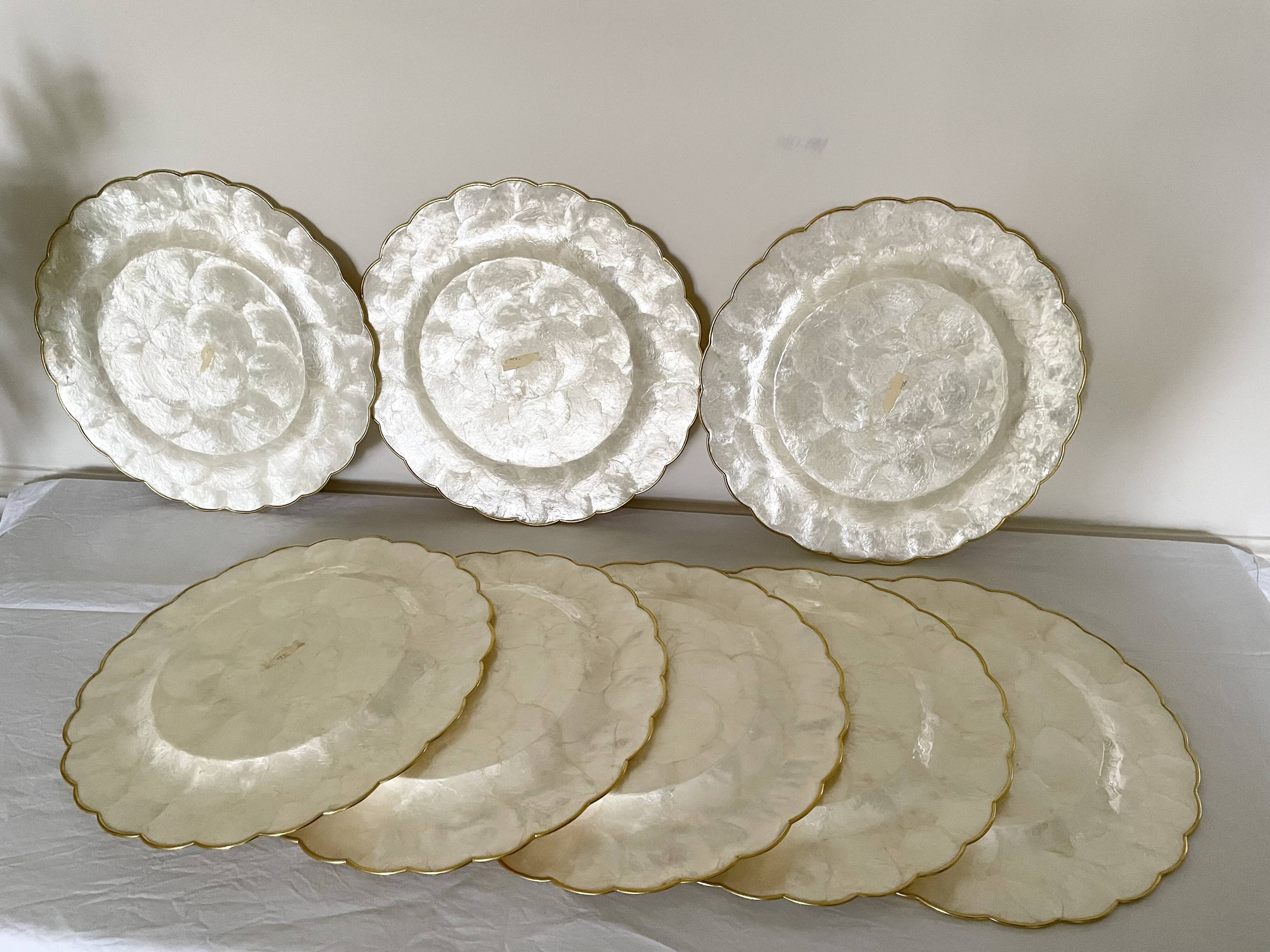 Mother-of-pearl and brass plates