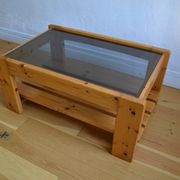 Table basse bois et verre
