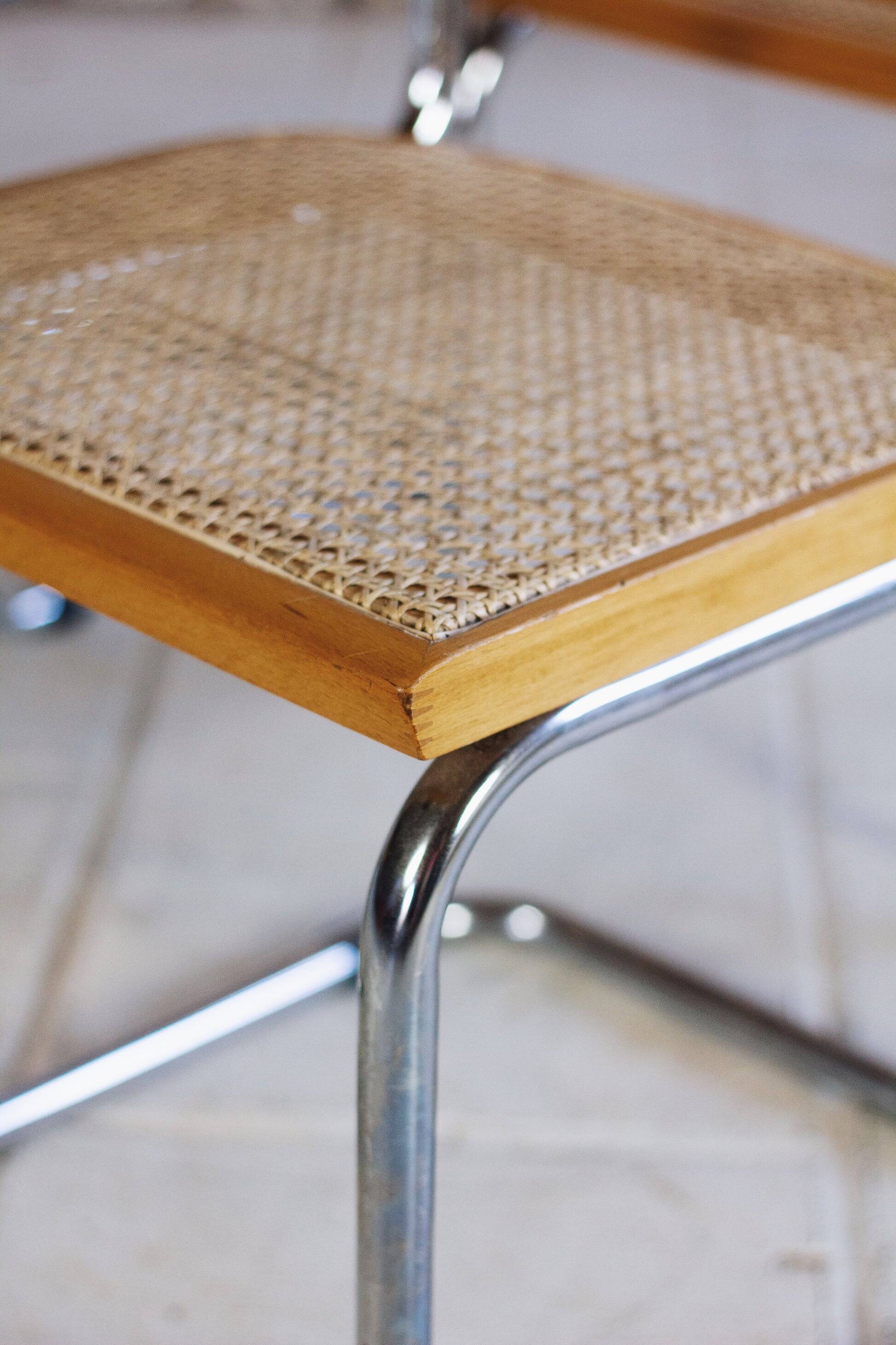 Lot de 4 chaises Cesca B32 par Marcel Breuer