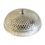 Ceiling lamp in glass and chrome 60s