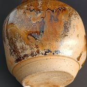 Glazed stoneware vase with signature, mid-20th century.