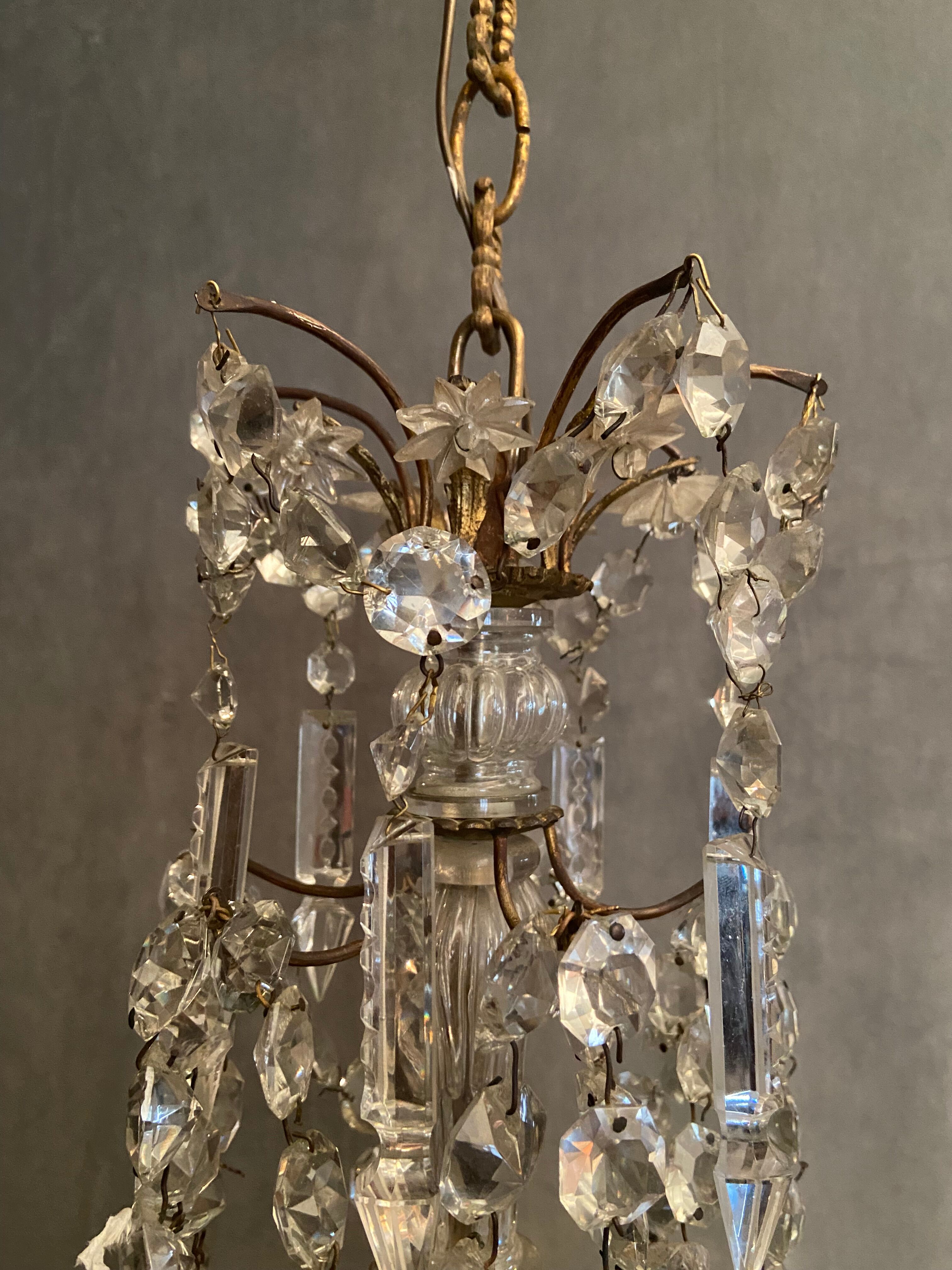 Crystal tassel chandelier signed Baccarat