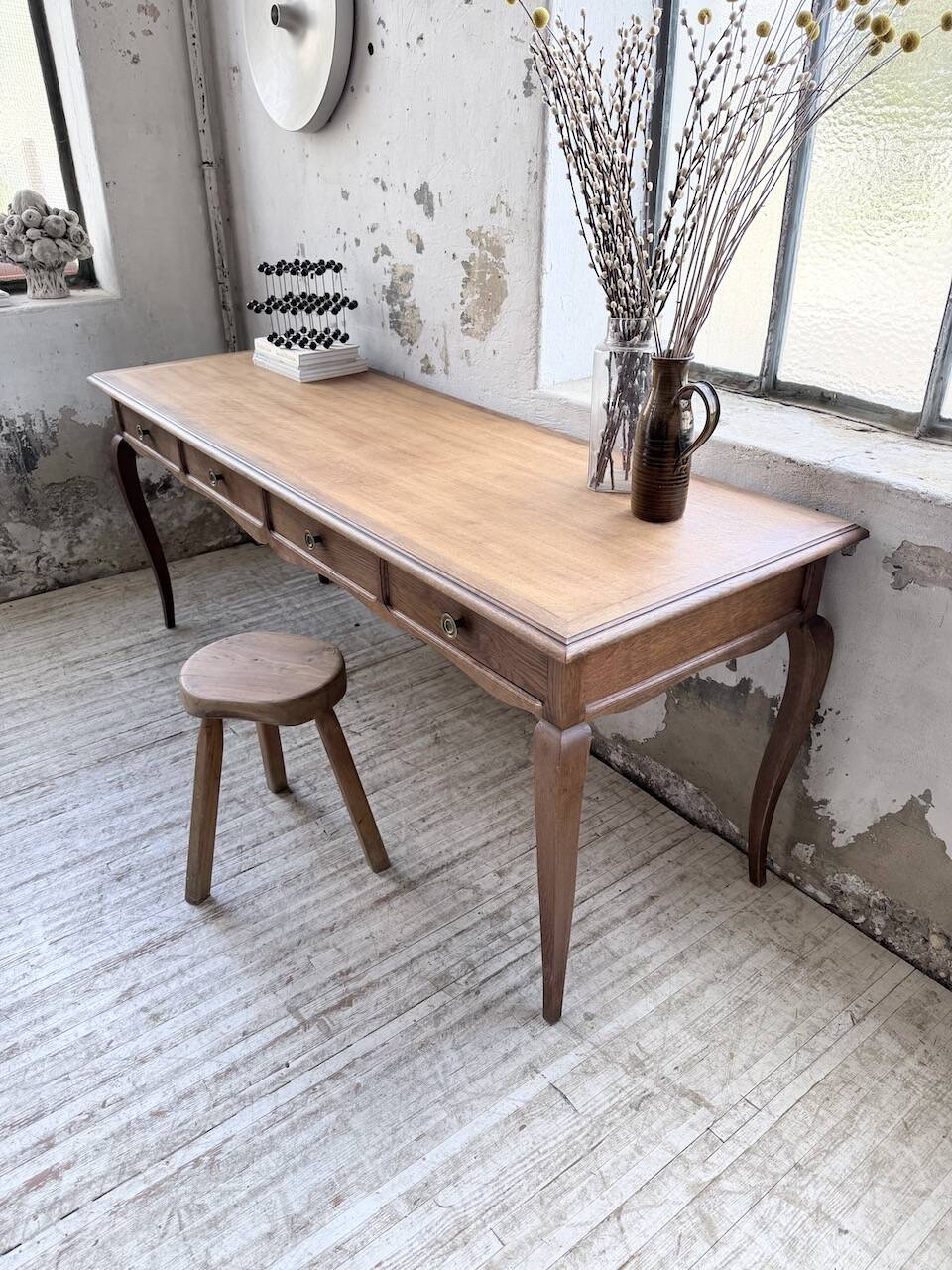 Console bureau en chêne 1960