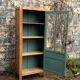 Parisian glass cabinet art deco raw wood