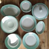 Senlis Lunéville porcelain service in water green