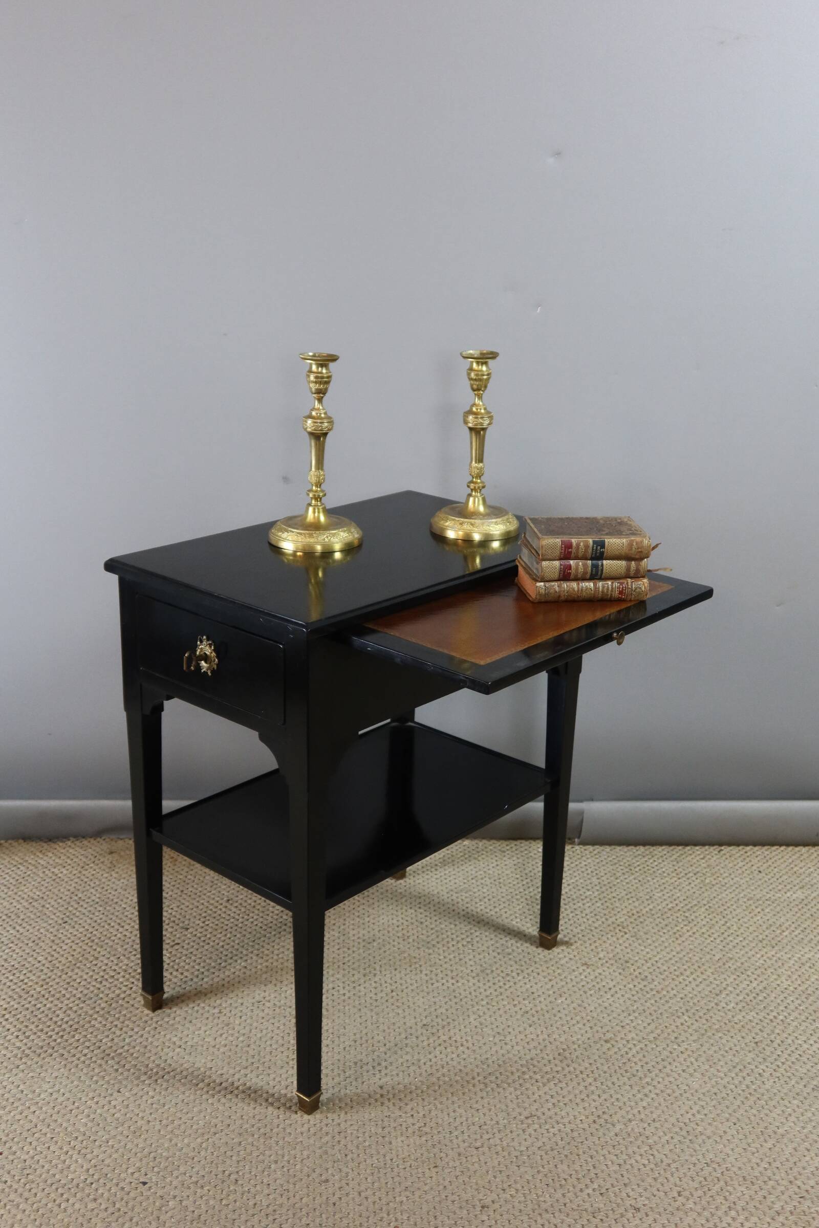 BLACKENED WOOD SIDE TABLE