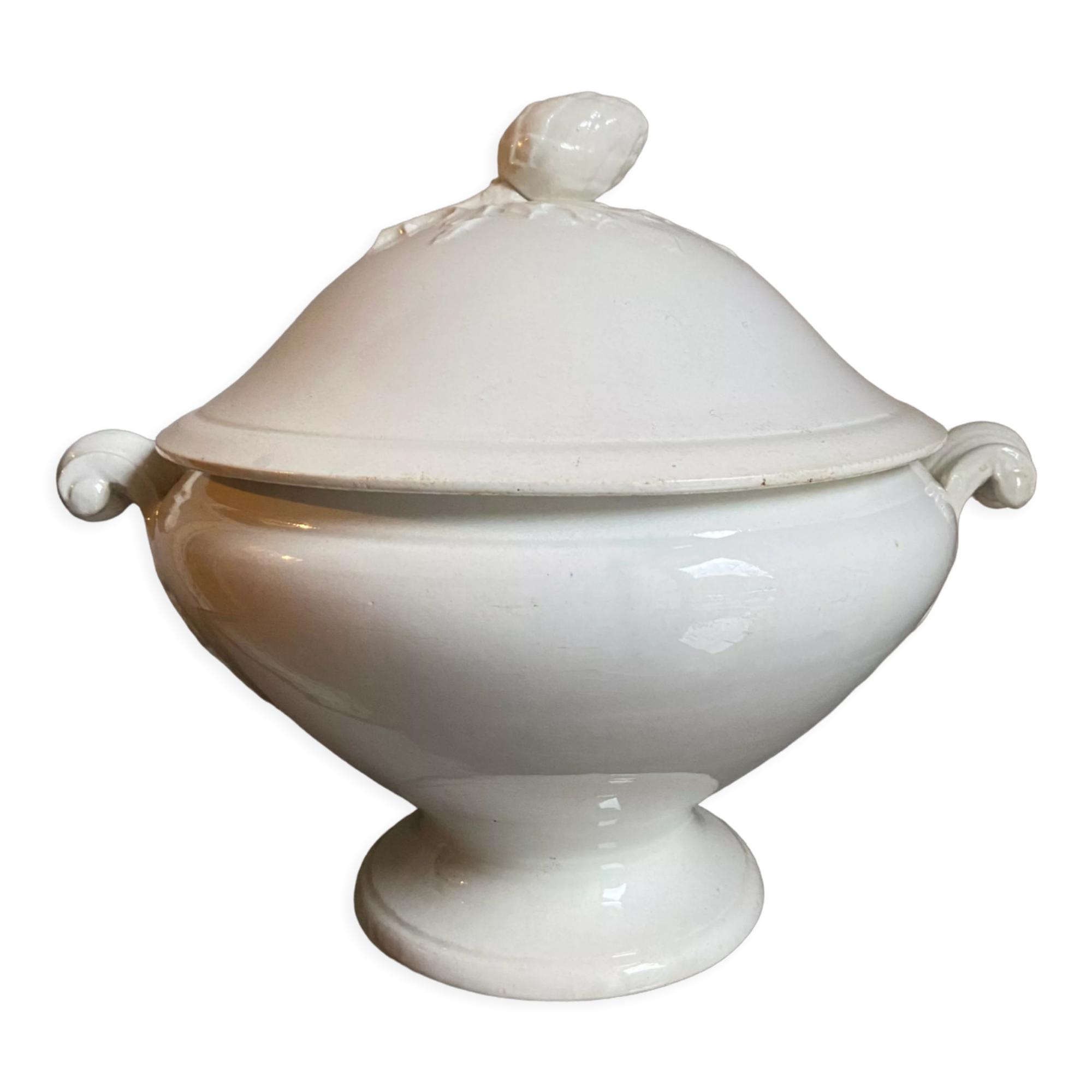Soupière en Faïence blanche de Lunéville XIXème Siècle