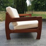 Scandinavian teak 2-seater sofa 60s