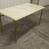 Table basse en marbre et piétement en laiton hauteur 46 cm