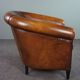 Club armchair in sheepskin with black piping