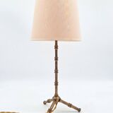 Faux bamboo table lamp in gilded bronze in the style of Maison Baguès