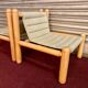 Pair of 1970s/80s armchairs in natural wood