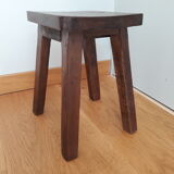 Rectangular solid wood farmhouse stool