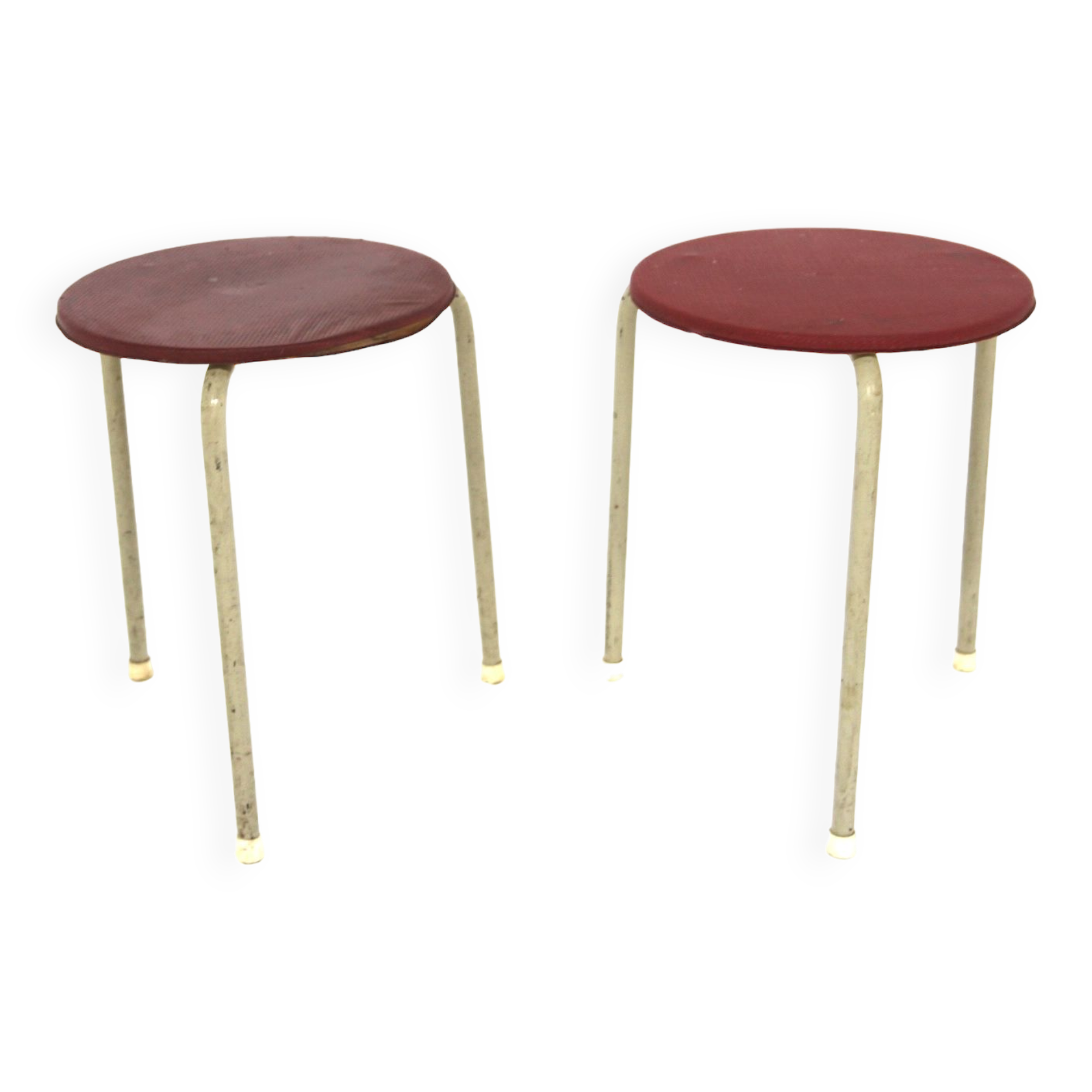 set of 2 metal stools, Sweden, 1950