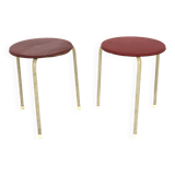 set de 2 tabourets en métal, Suède, 1950