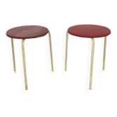 set de 2 tabourets en métal, Suède, 1950