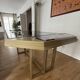 Dining table in brass and smoked glass, Italchrome