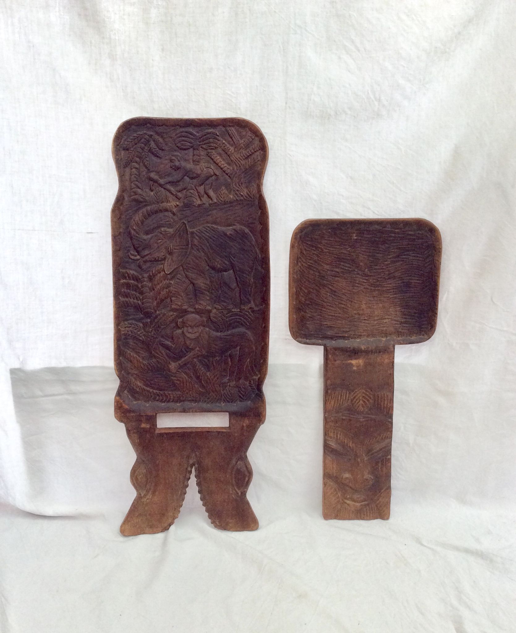 African carved wooden stool works around the 1940s