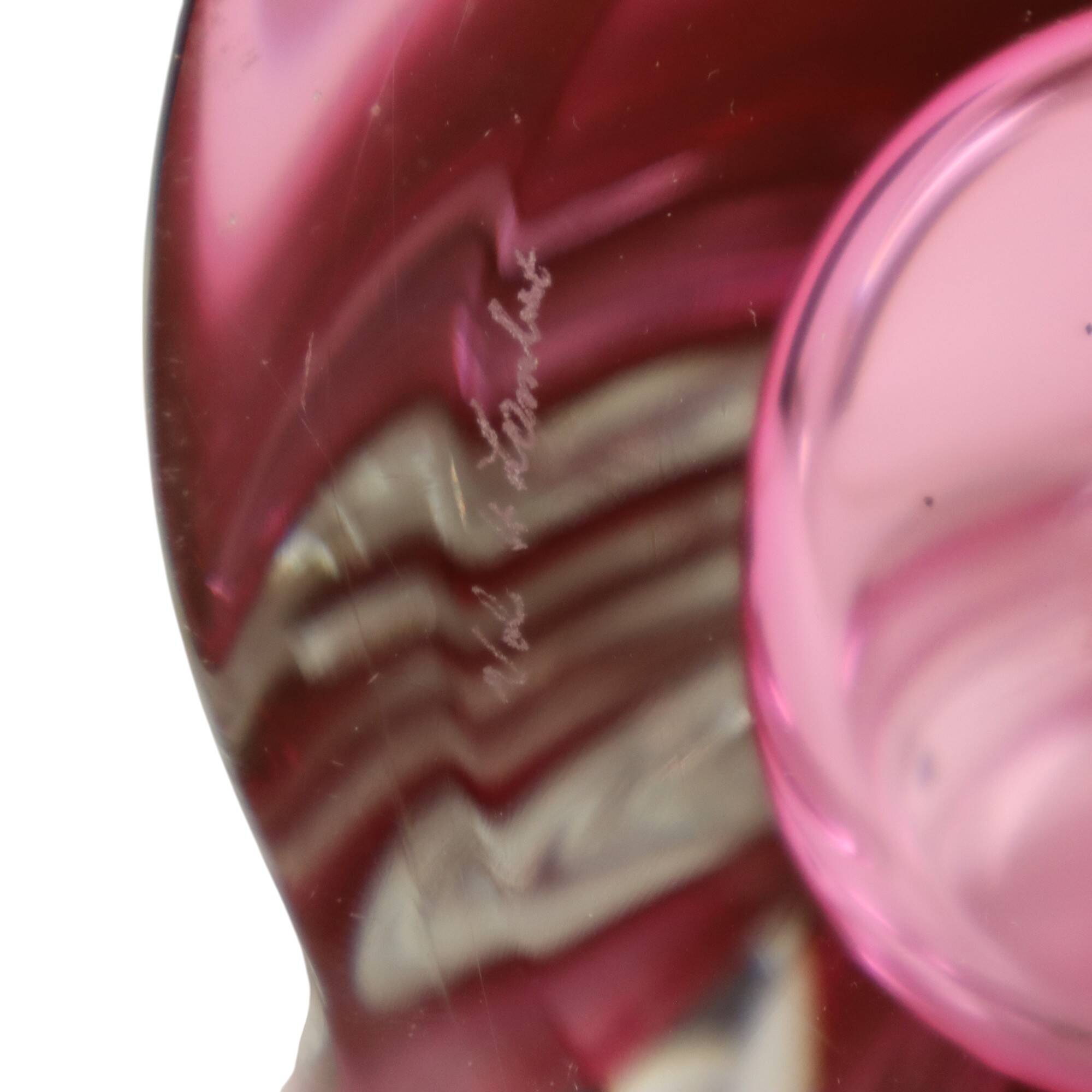 Purple Pink Table Lamp Crystal Val Saint Lambert Swirl 60s