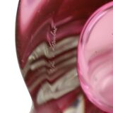 Lampe de table violet rose en cristal Val Saint Lambert Swirl années 60