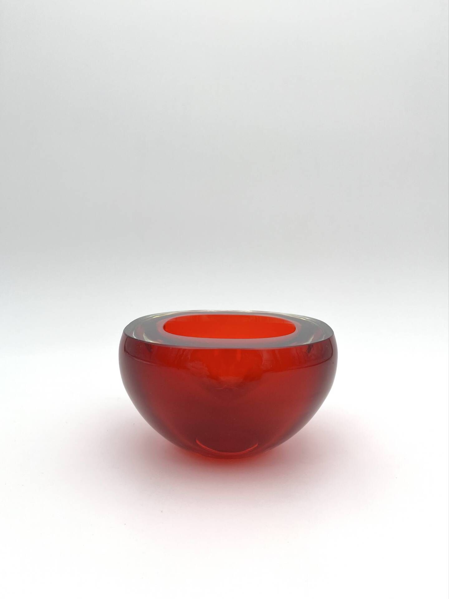 Sommerso Flavio Poli Ashtray Bowl 1.2kg Murano 1960